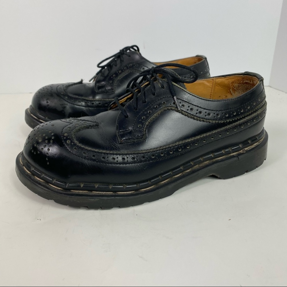 Grip fast wing tip steel toe black leather 7